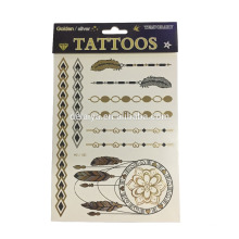 Custom Flash Metallic Gold Foil Temporary Tattoo Stickers